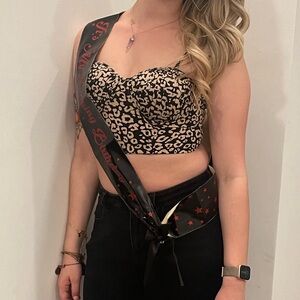 Cheetah print bustier crop top
